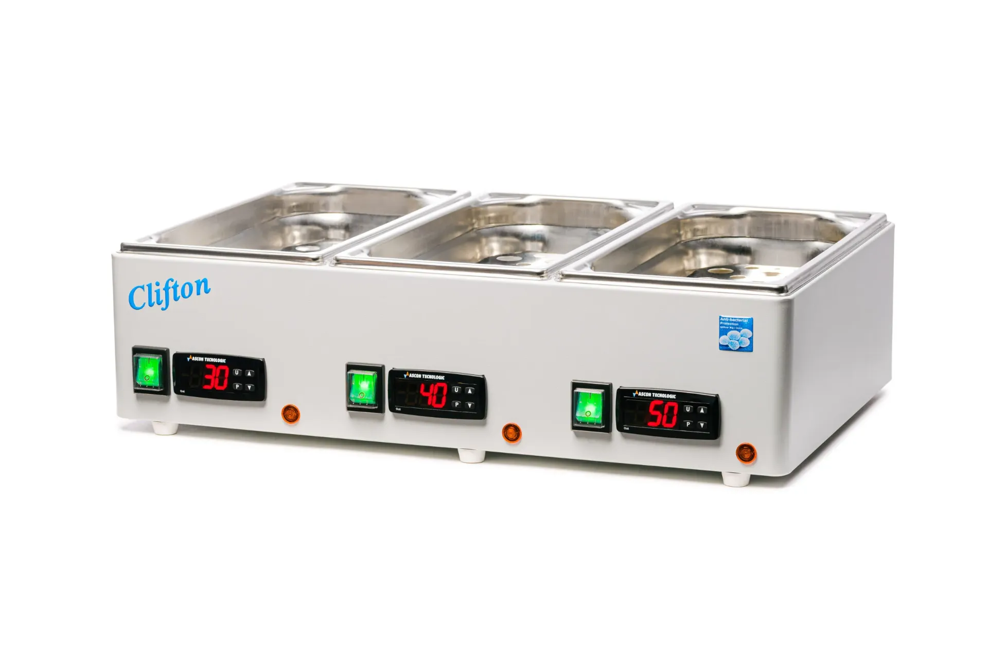 Clifton TripleBath™ Digital Water Bath – 3 × 2L, Independent Temperature Control (NE1D-2/2/2)